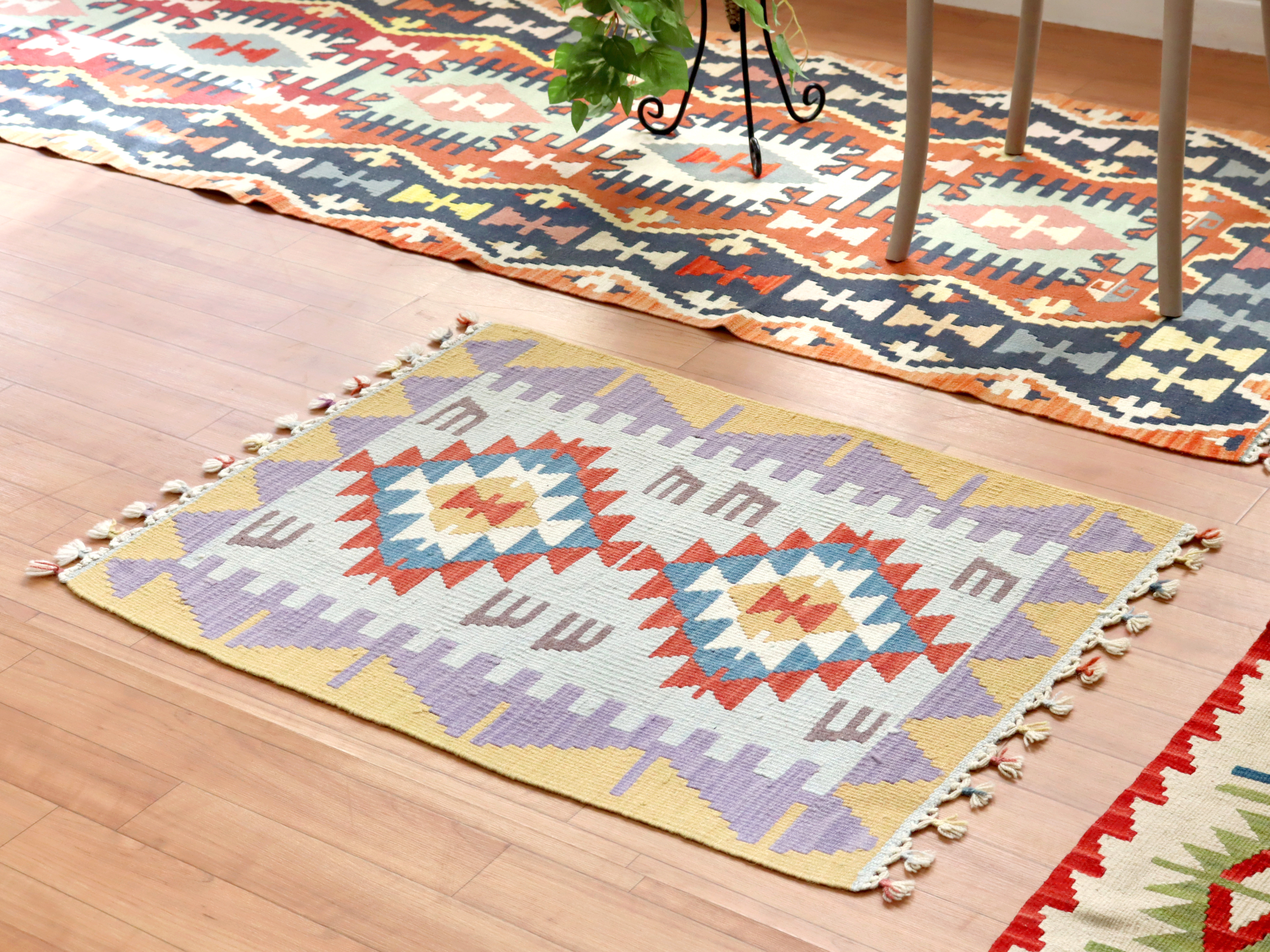 NO1603 トルコ キリム カイセリ 59×87cm アジアン マット ラグ 玄関マット ニューキリム キリムラグ トルコ・カイセリ 111×78㎝ (No